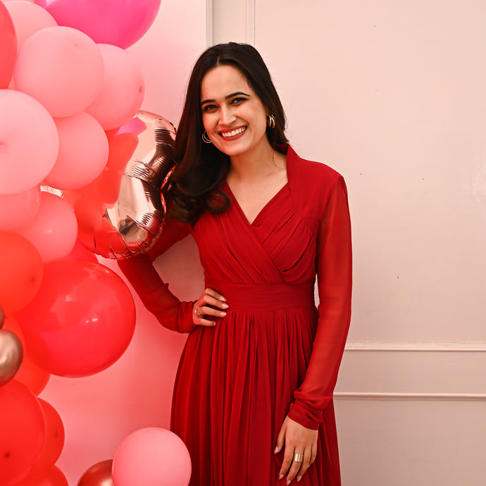 Garnet Georgette Long Dress